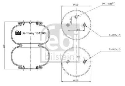 Баллон пневматической рессоры FEBI BILSTEIN 101268