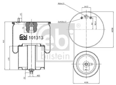 Баллон пневматической рессоры FEBI BILSTEIN 101313