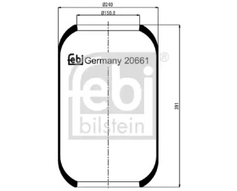 Баллон пневматической рессоры FEBI BILSTEIN 20661