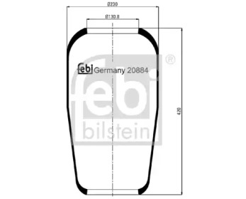 Баллон пневматической рессоры FEBI BILSTEIN 20884