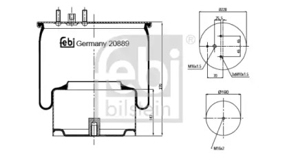 Баллон пневматической рессоры FEBI BILSTEIN 20889