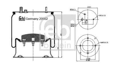 Баллон пневматической рессоры FEBI BILSTEIN 20902