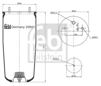 Баллон пневматической рессоры FEBI BILSTEIN 20941