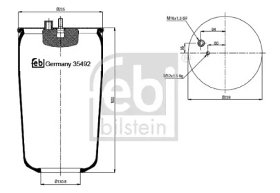 Баллон пневматической рессоры FEBI BILSTEIN 35492