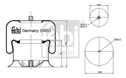 Баллон пневматической рессоры FEBI BILSTEIN 35692