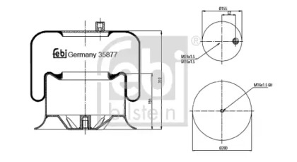 Баллон пневматической рессоры FEBI BILSTEIN 35877