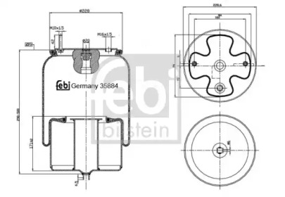 Баллон пневматической рессоры FEBI BILSTEIN 35884