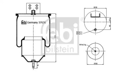 Баллон пневматической рессоры FEBI BILSTEIN 37636