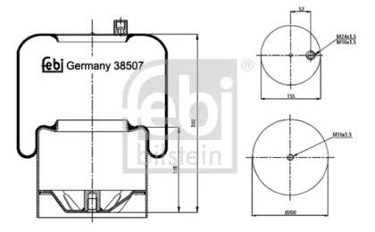 Баллон пневматической рессоры FEBI BILSTEIN 38507