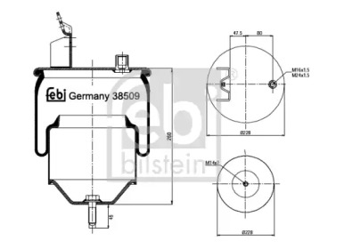 Баллон пневматической рессоры FEBI BILSTEIN 38509