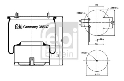 Баллон пневматической рессоры FEBI BILSTEIN 38537