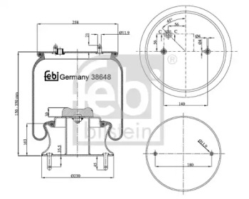 Баллон пневматической рессоры FEBI BILSTEIN 38648