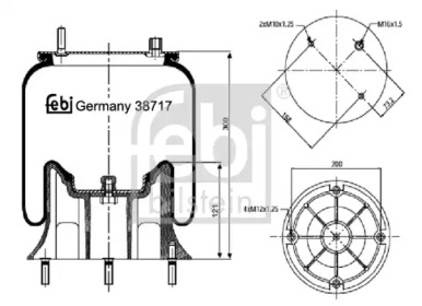 Баллон пневматической рессоры FEBI BILSTEIN 38717