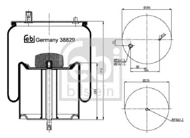 Баллон пневматической рессоры FEBI BILSTEIN 38829