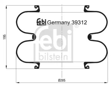 Баллон пневматической рессоры FEBI BILSTEIN 39312