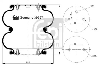 Баллон пневматической рессоры FEBI BILSTEIN 39327