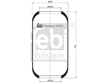 Баллон пневматической рессоры FEBI BILSTEIN 39383