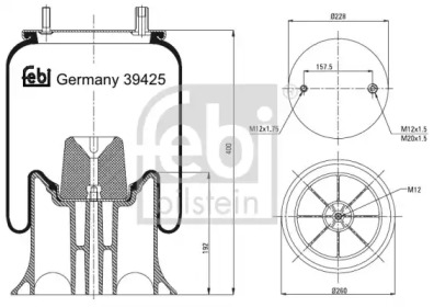 Баллон пневматической рессоры FEBI BILSTEIN 39425