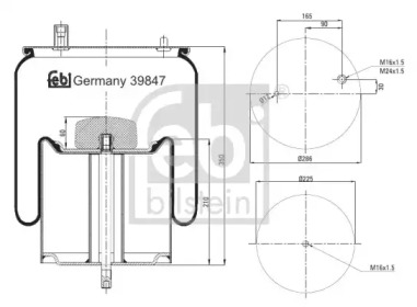 Баллон пневматической рессоры FEBI BILSTEIN 39847