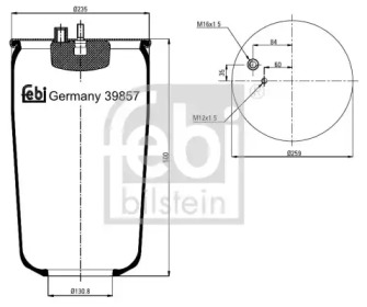 Баллон пневматической рессоры FEBI BILSTEIN 39857