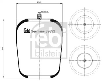 Баллон пневматической рессоры FEBI BILSTEIN 39892