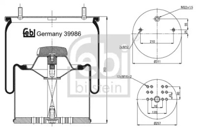 Баллон пневматической рессоры FEBI BILSTEIN 39986