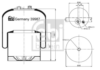 Баллон пневматической рессоры FEBI BILSTEIN 39987