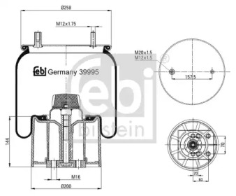 Баллон пневматической рессоры FEBI BILSTEIN 39995