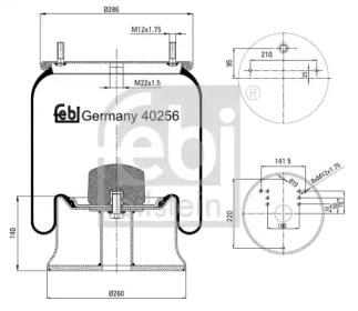 Баллон пневматической рессоры FEBI BILSTEIN 40256