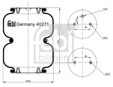 Баллон пневматической рессоры FEBI BILSTEIN 40271