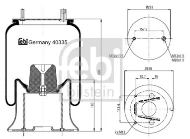 Баллон пневматической рессоры FEBI BILSTEIN 40335