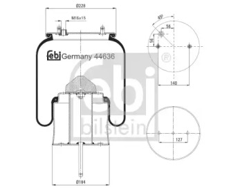 Баллон пневматической рессоры FEBI BILSTEIN 44636