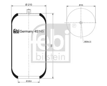 Баллон пневматической рессоры FEBI BILSTEIN 45145