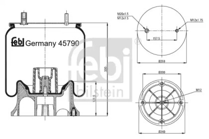 Баллон пневматической рессоры FEBI BILSTEIN 45790