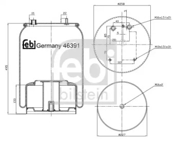 Баллон пневматической рессоры FEBI BILSTEIN 46391