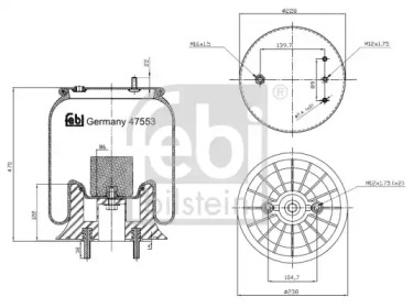 Баллон пневматической рессоры FEBI BILSTEIN 47553