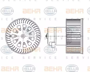 вентилятор BEHR HELLA SERVICE 8EW 009 157-161