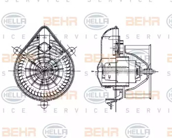 вентилятор BEHR HELLA SERVICE 8EW 009 157-581