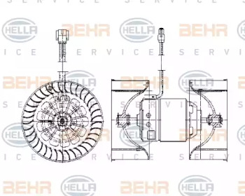 вентилятор BEHR HELLA SERVICE 8EW 009 158-051