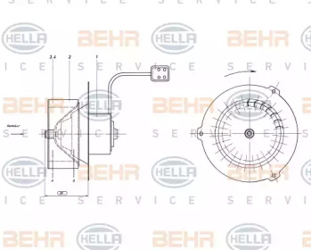 вентилятор BEHR HELLA SERVICE 8EW 009 160-431