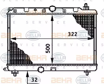 Теплообменник BEHR HELLA SERVICE 8MK 376 708-591