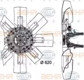 Вентилятор BEHR HELLA SERVICE 8MV 376 727-881