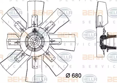 Вентилятор BEHR HELLA SERVICE 8MV 376 728-681