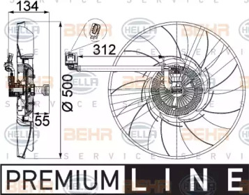 Вентилятор BEHR HELLA SERVICE 8MV 376 757-301