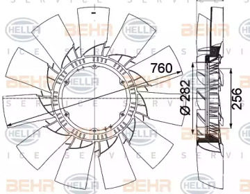 Рабочее колесо вентилятора BEHR HELLA SERVICE 8MV 376 757-501