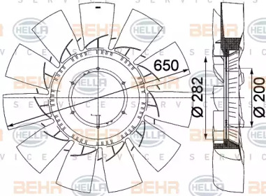 Рабочее колесо вентилятора BEHR HELLA SERVICE 8MV 376 757-511