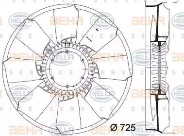 Рабочее колесо вентилятора BEHR HELLA SERVICE 8MV 376 758-251