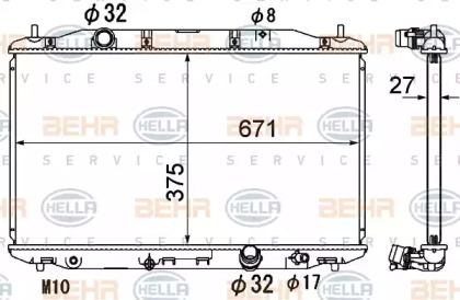 Теплообменник BEHR HELLA SERVICE 8MK 376 790-491