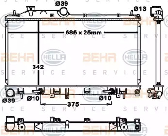 Теплообменник BEHR HELLA SERVICE 8MK 376 792-411