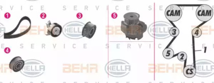 Комплект водяного насоса / зубчатого ремня BEHR HELLA SERVICE 8MP 376 807-831